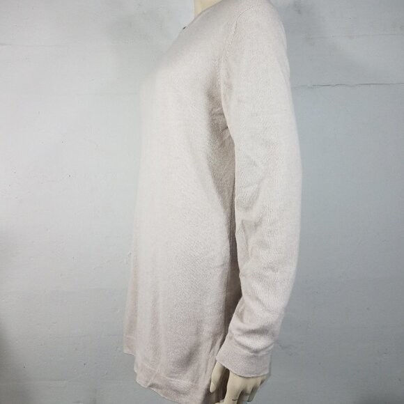 Isle of Skye beige 100% Cashmere crew neck pullover tunic sweater women Large 42 - Picture 5 of 7